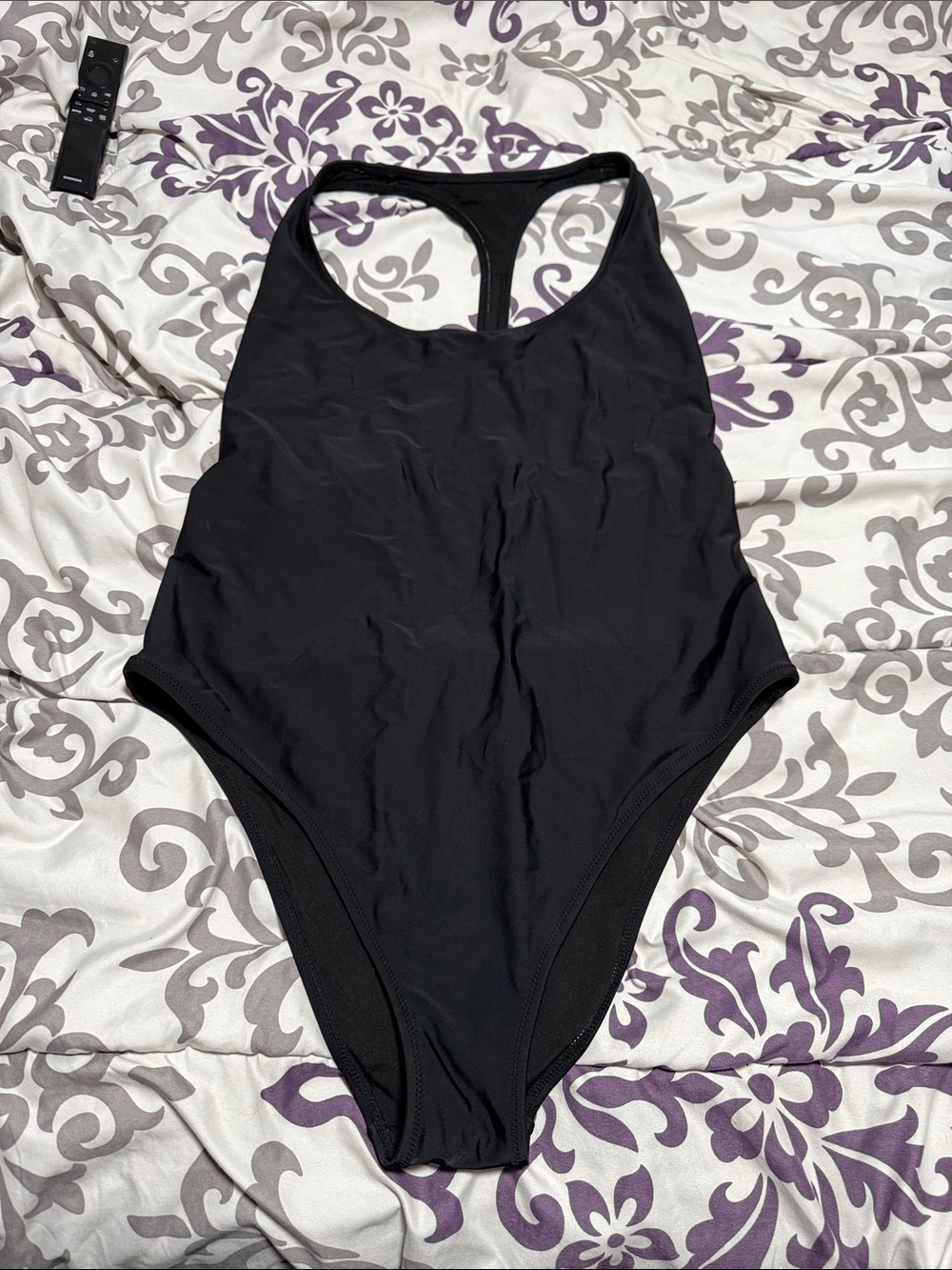 aerie Black Racerback One-Piece Swimsuit